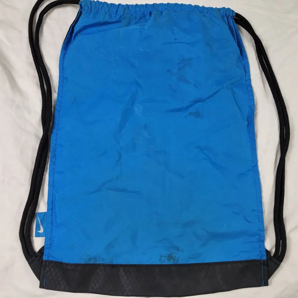 Nike Vapor Blue Black Drawstring Cinch Backpack Bag Training Travel Gym Casual